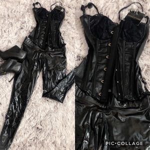 Fredericks of Hollywood leather corset